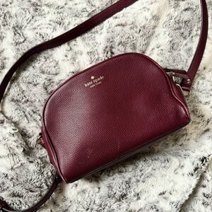 Kate Spade Burgundy Red Crossbody Double Zipper